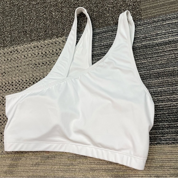 Nubyen X Revolve One Shoulder Sports Bra Sz Large White Cutout - Picture 7 of 10